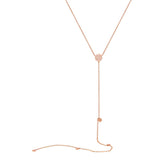 0.12ct 14k Rose Gold Diamond Lariat Necklace